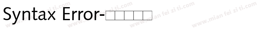 Syntax Error字体转换